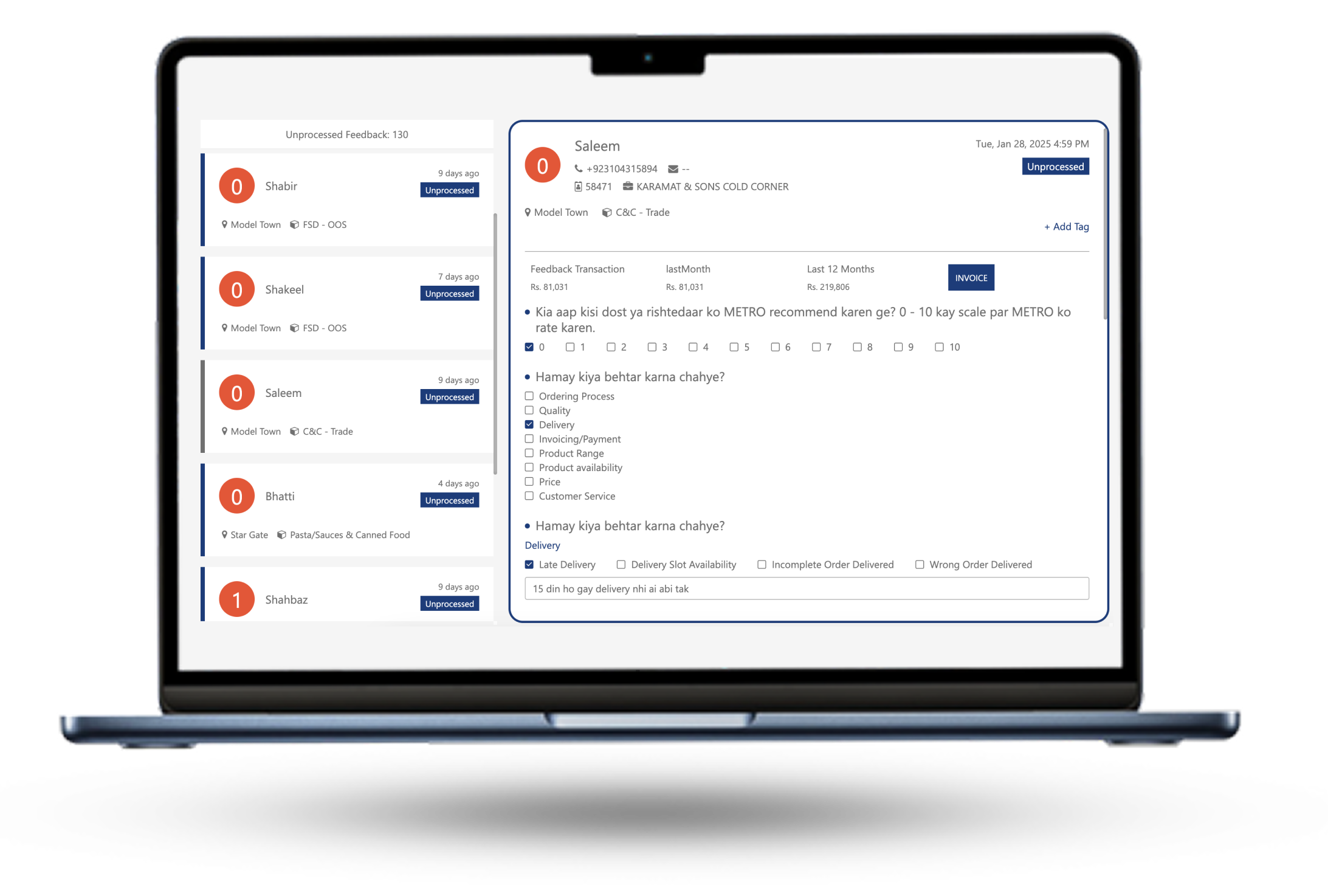 Senticx dashboard insights